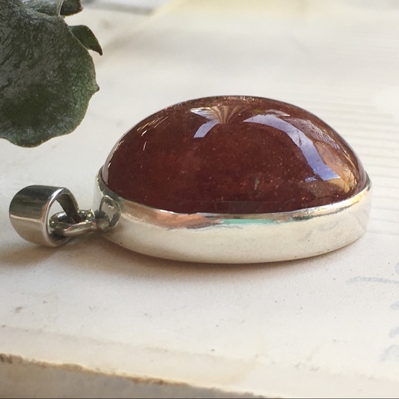 HIGH QUALITY Genuine Sunstone Pendant - 925 Silver - Large Stone - Picture 11 of 11